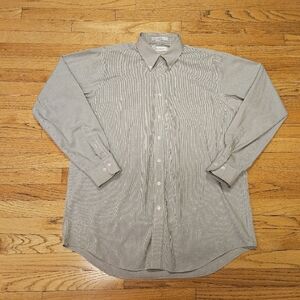 Woodward Wrinkle Free Men's Button Down Long Sleeve Shirt Size 17.5 36/37